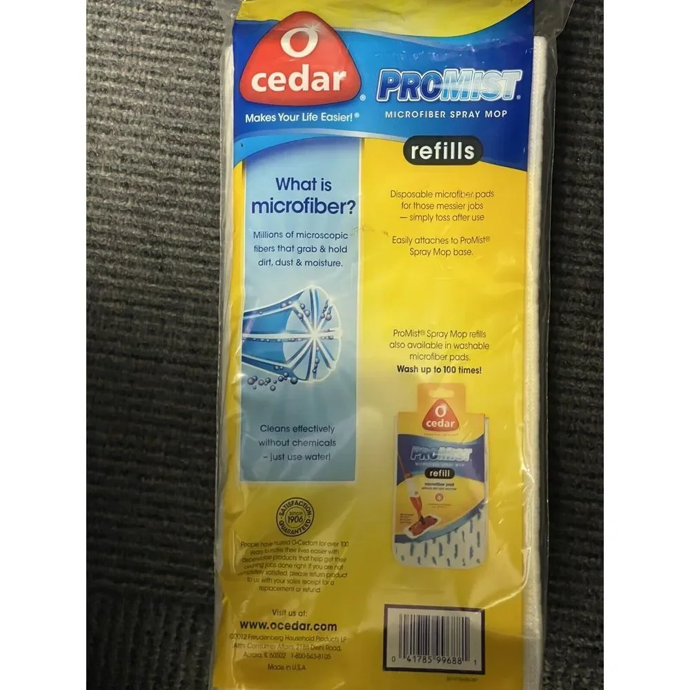 New O Cedar ProMist Microfiber Spray Mop Refill Pads‎ One Pack Of 10 Ocedar